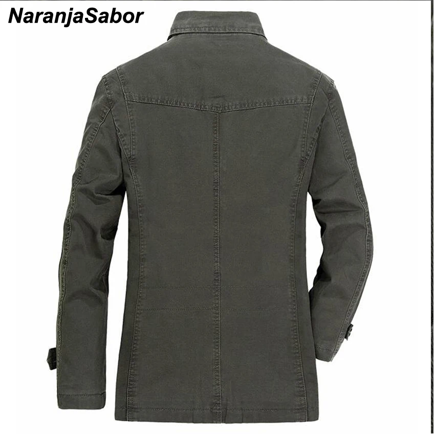 NaranjaSabor Men's Military Jackets Casual Spring Autumn Solid Male Coats Fashion Windbreakers Slim Fit Outerwear Clothing N471 | Мужская