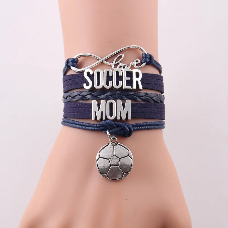 Женский браслет Infinity love soccer кожаный браслеты для женщин ювелирные