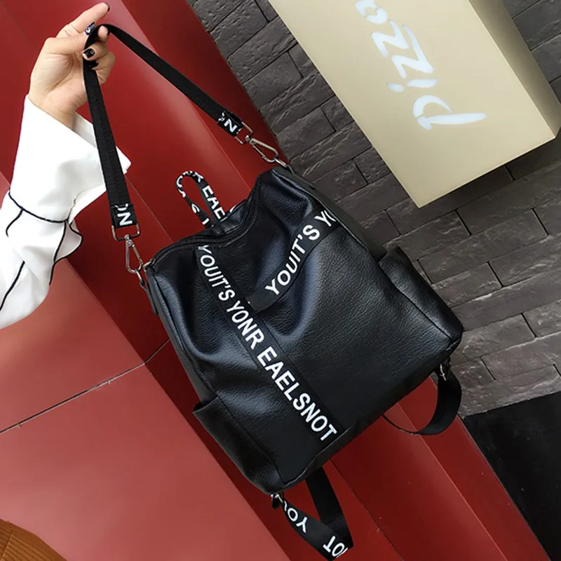Модный женский рюкзак с буквенным принтом, высококачественные рюкзаки из искусственной кожи для девочек-подростков, школьная сумка на плечо, молодежный рюкзак