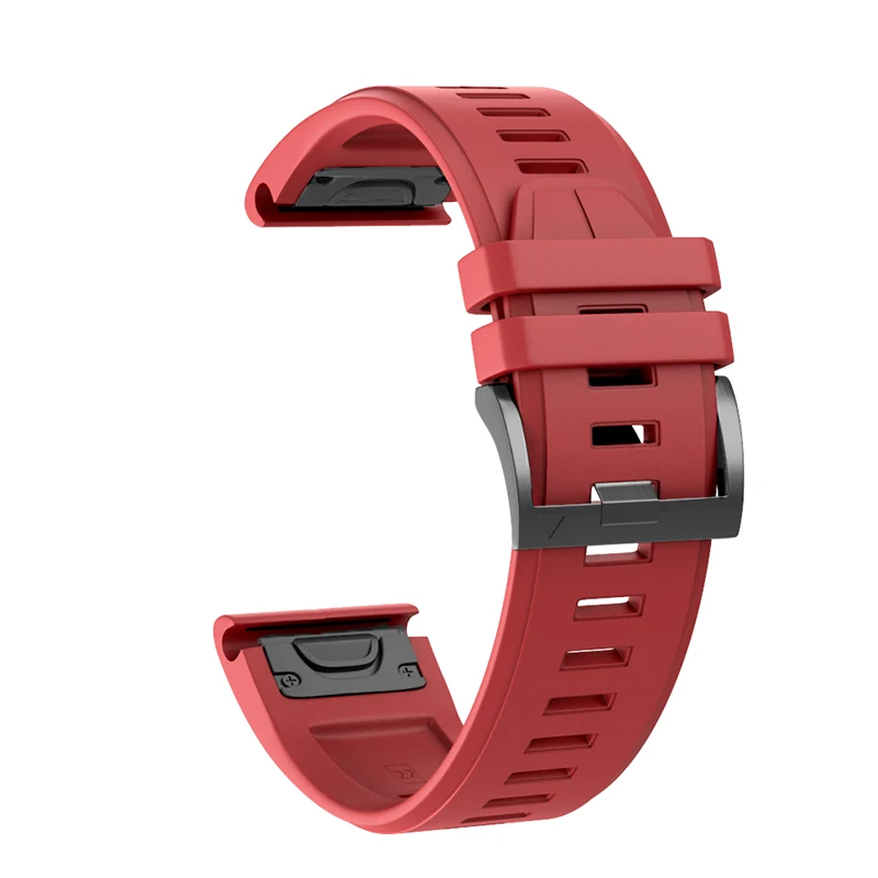 Красный 26 мм силиконовый ремешок для часов Garmin Fenix 5X спортивные Смарт-часы Tabby силиконовый ремешок для часов с черной пряжкой - Цвет: Красный
