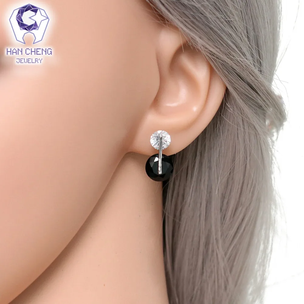HanCheng новые модные очаровательные черные гвозди AAA Zircon CZ камень драгоценный