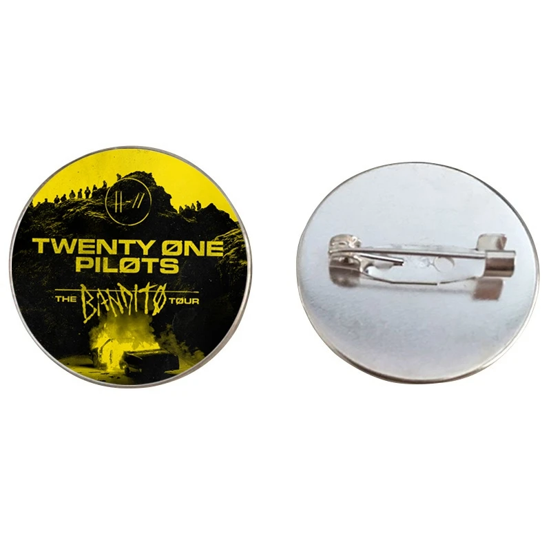bronze15 Рок-Группа Twenty One Pilots брошь Badage 25 круглый стеклянный кабошон Античная Бронзовый, серебристый цвет булавки броши для фанатов аксессуары - Окраска металла: bronze15