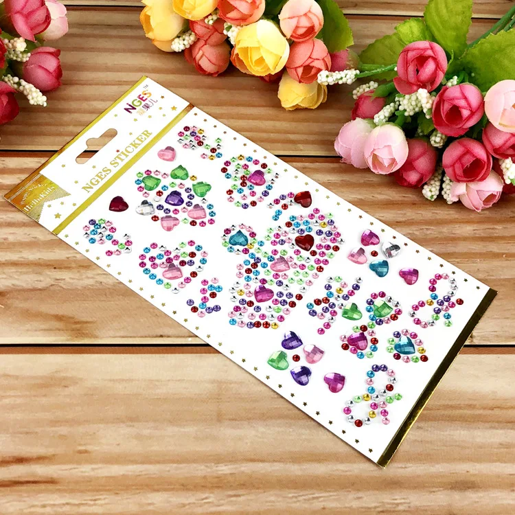 120 листов Кристалл декоративный драгоценный камень акриловый лист наклеек со