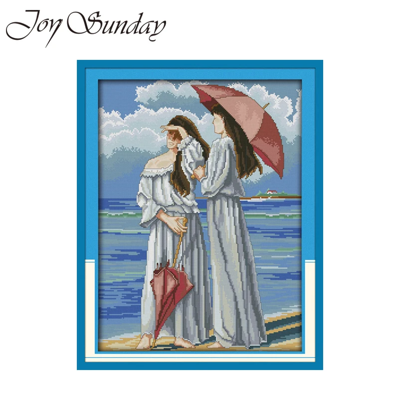 Вышивка крестиком Joy Suanday кружевная ткань с эффектом наблюдать за морем 14 11 карат