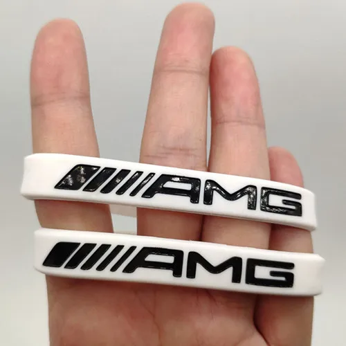 2 шт., силиконовый браслет AMG для мужчин и женщин, резиновый браслет на запястье, браслет для Mercedes Benz Club Fans, повязка на руку, Pulsera Pulseira - Окраска металла: 2