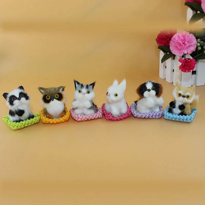 6 шт./компл. моделирование товары для кошек белка лиса Сова Gogs кролик животных