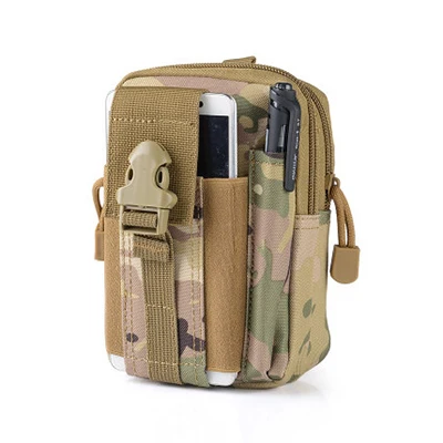 Nevenka Tactical Pouch Belt Waist Pack Bag Travel Camping Bags Small Pocket Military Waist Pack Running Pouch Soft back - Color: Camo(CP)