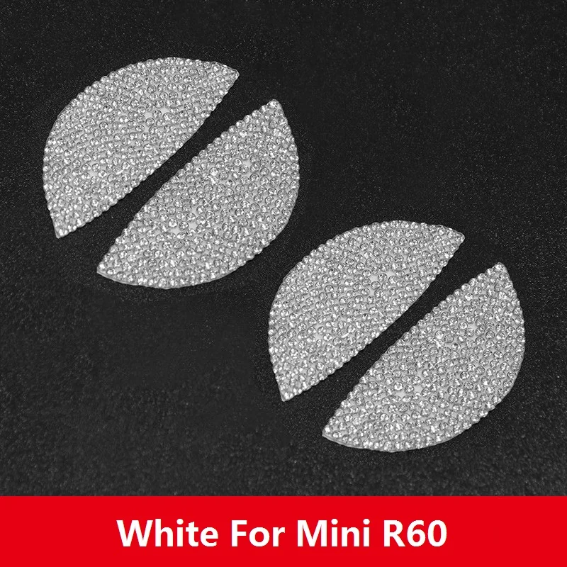 White for R60 Bling салона наклейка для дверной ручки с кристаллами для Mini Cooper F54 F55 F56 F60 R55 R56 R60 R61 аксессуары - Название цвета: White for R60