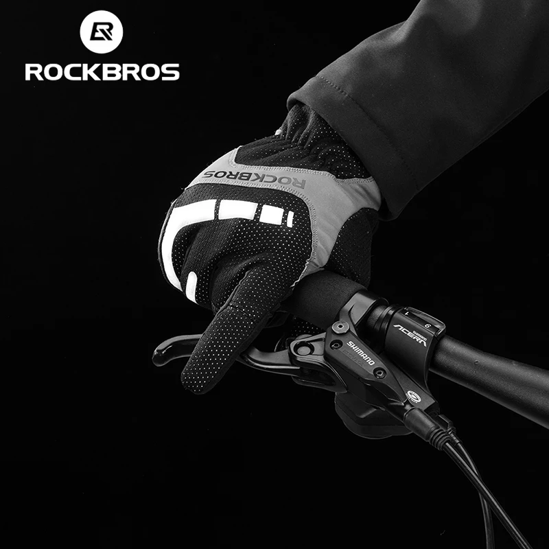 Зимние велосипедные перчатки RockBros флисовые сохраняющие тепло ультратолстые