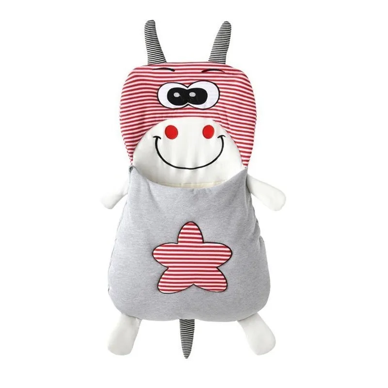 Rhino Детский спальный мешок с мультяшными животными, хлопковый спальный мешок, предотвращающий удары ребенка, пеленание, одеяло s, новорожденный, обёрточная коляска, декоративное полотенце - Цвет: Rhino