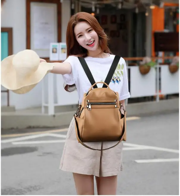1 piece New PU Shoulder Bag Multi-purpose Casual Fashion Ladies Backpack Travel Bag For Girls schoolbag