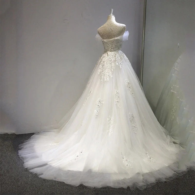 2019 New Handmade Pregnant Women Wedding Dress Sexy Boat Neck Short Sleeve Plus Size Luxury Bridal Gown Robe De Mariee L | Свадьбы и