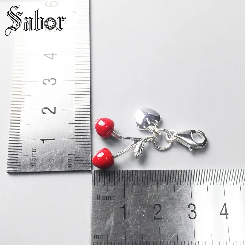 thomas Cherries &amp Heart Charm gifts Jewelry For Women 2020 Gift Silver color plated Fit jewellery charms | Украшения и
