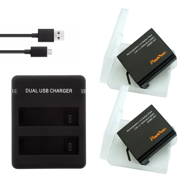 2battery charger 4 x ahdbt 401 AHDBT-401 батарея+ USB зарядное устройство для GoPro hero 4 black Go Pro hero 4 батарея - Цвет: 2battery charger