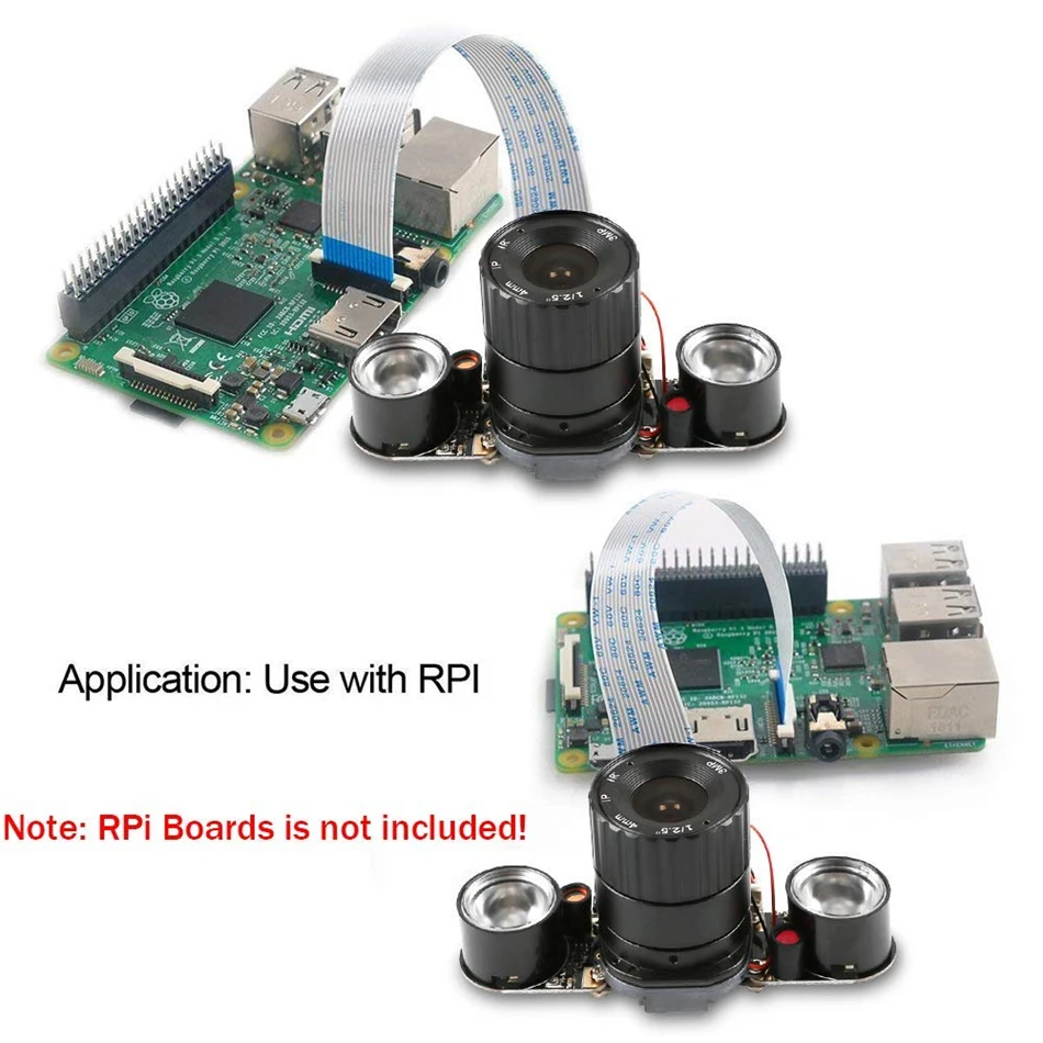 Веб камера Raspberry Pi3 5 Мп OV5647 Встроенная ИК подсветка режим съемки в дневное и