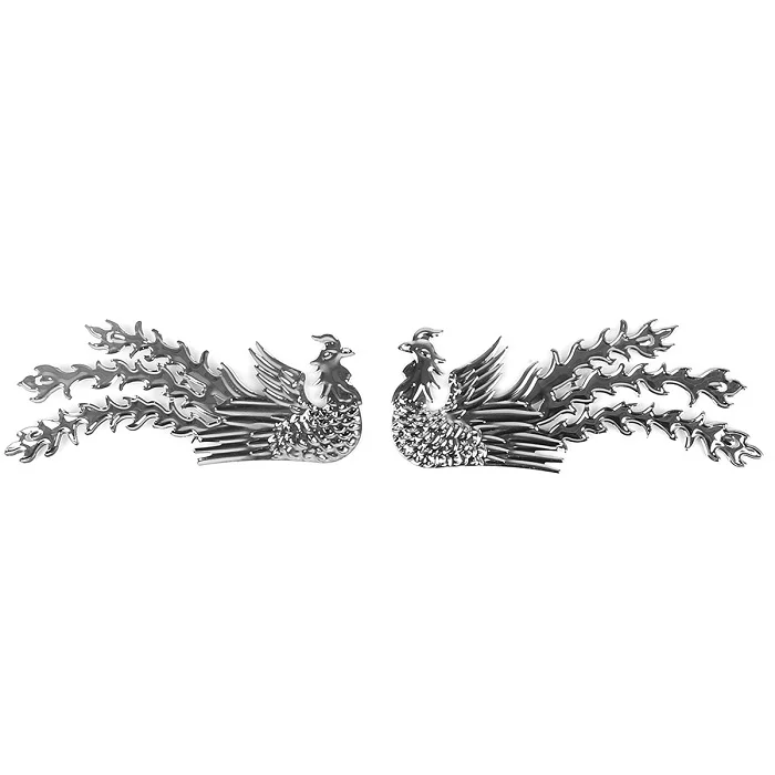 Rhodium 1 пара позолоченный/родиевый филигранный цветок Феникс соединители ремесла украшения DIY ювелирных изделий Аксессуары Кулон - Цвет: Rhodium