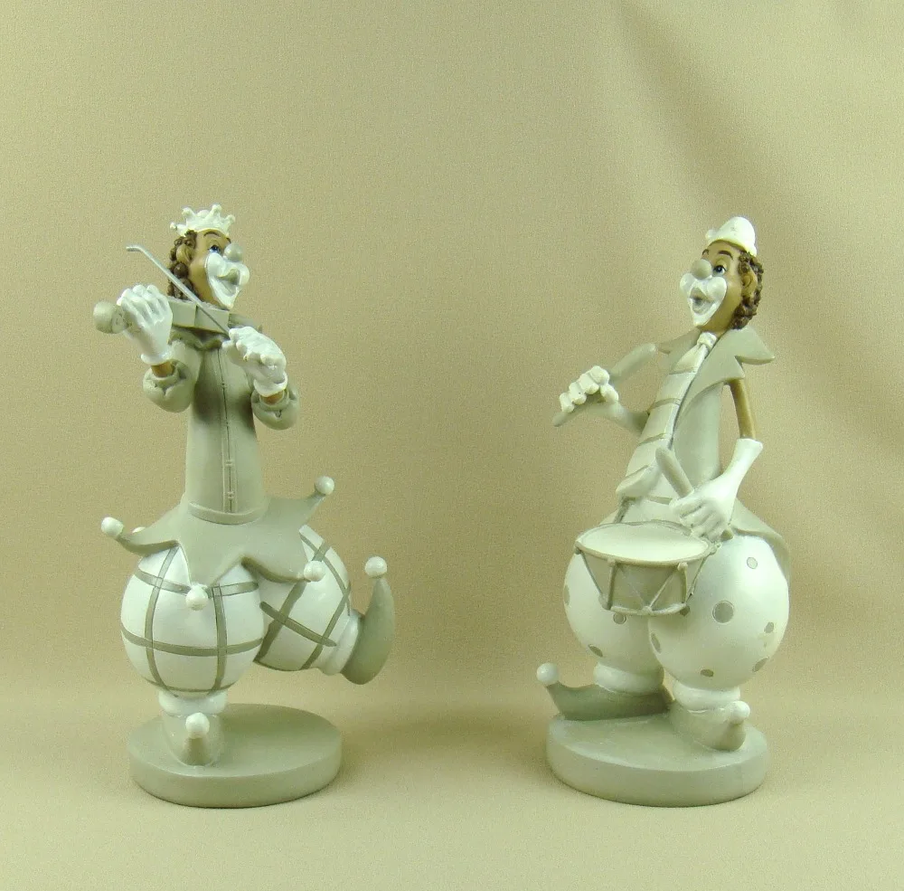 Смешная цирковая Статуэтка клоуна из смолы ручной работы музыкальный шут