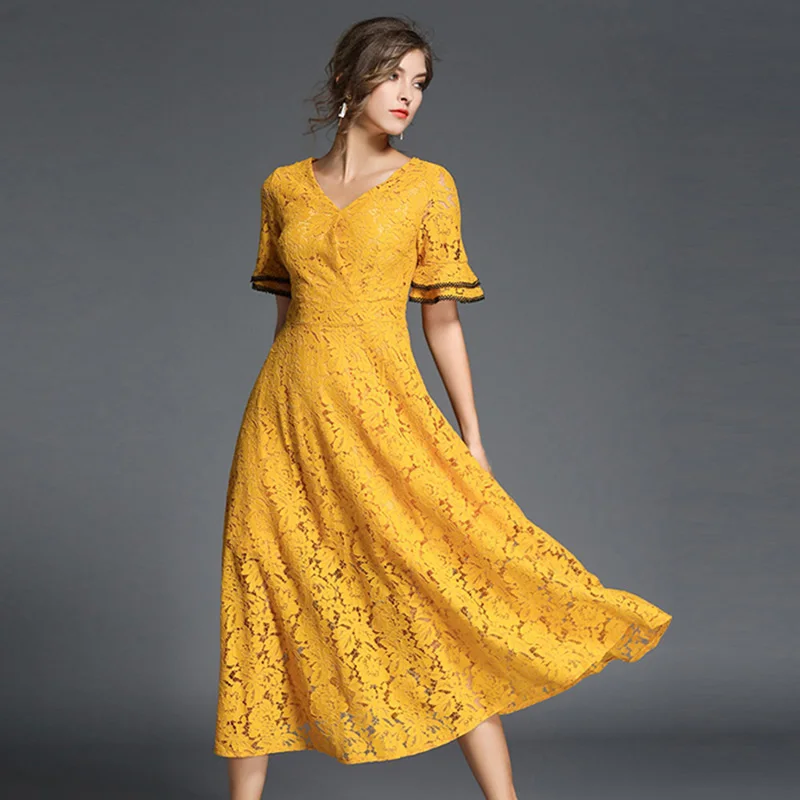 Три сезона уличная Fit and Flare ни лодыжки-Длина регулярные Империя v-образным вырезом