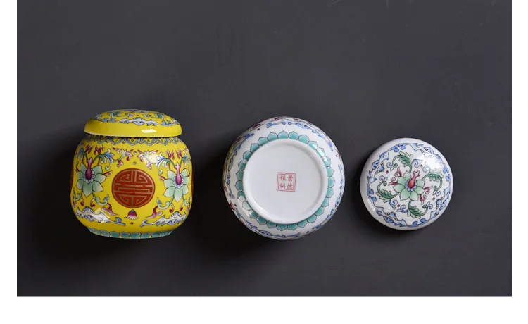 Chinese Palace Style Ceramic Tea Storage Box Tea Jars Delicate Tin Food Candy Jars Storage Container Quality Spices Storage Box