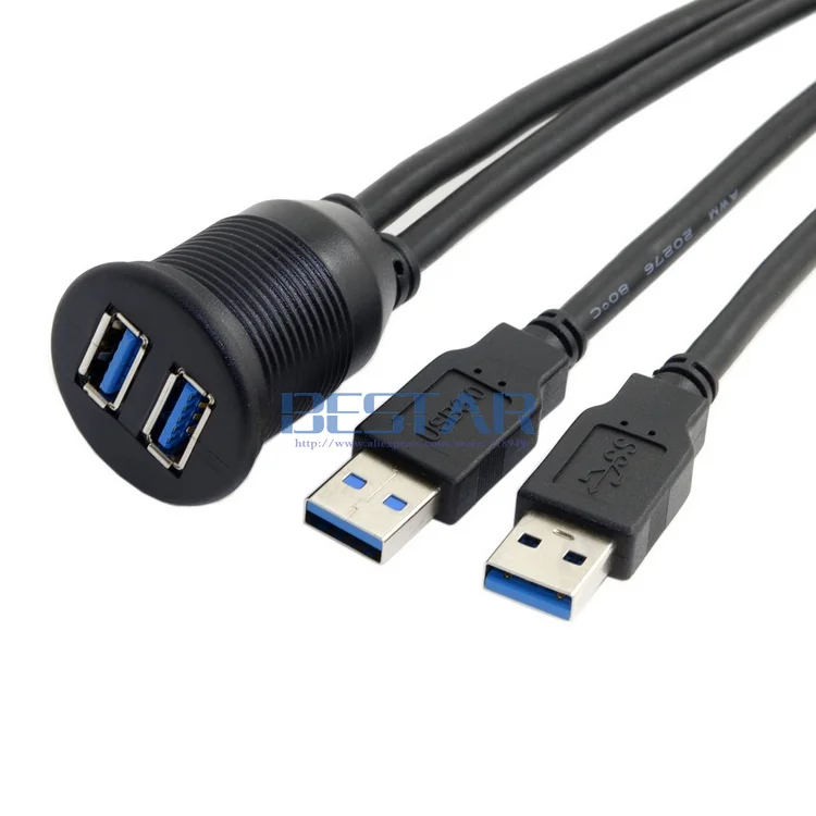 6FT Dual USB 3 0 удлинитель AUX установка для автомобильного крепления панели приборной 2