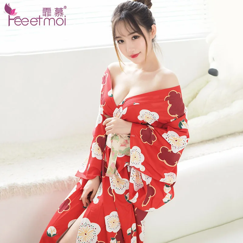 Fee et moi женский сексуальный ночной халат Haori однотонный кимоно модный банный для