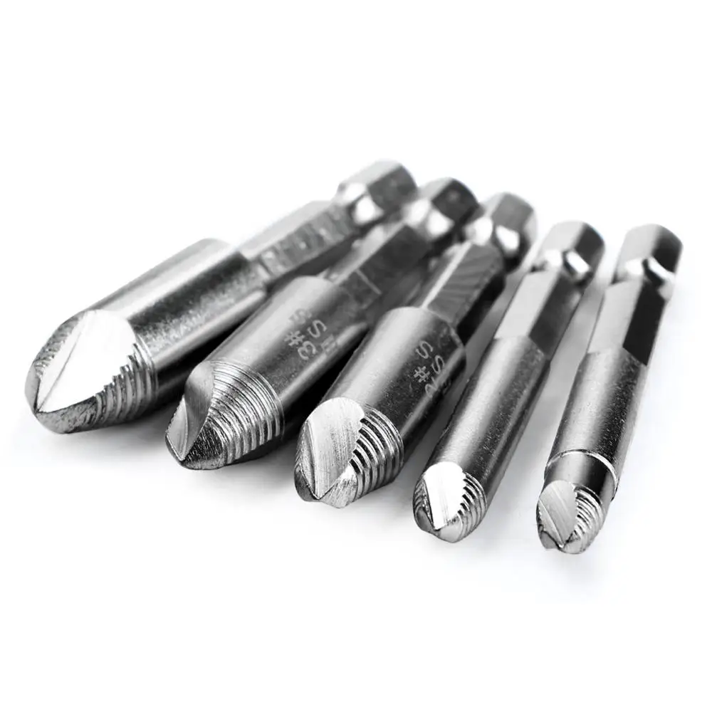 5 шт. Легкий Быстрый шнековый экстрактор набор буров для дрели 1/4 ″шестигранный