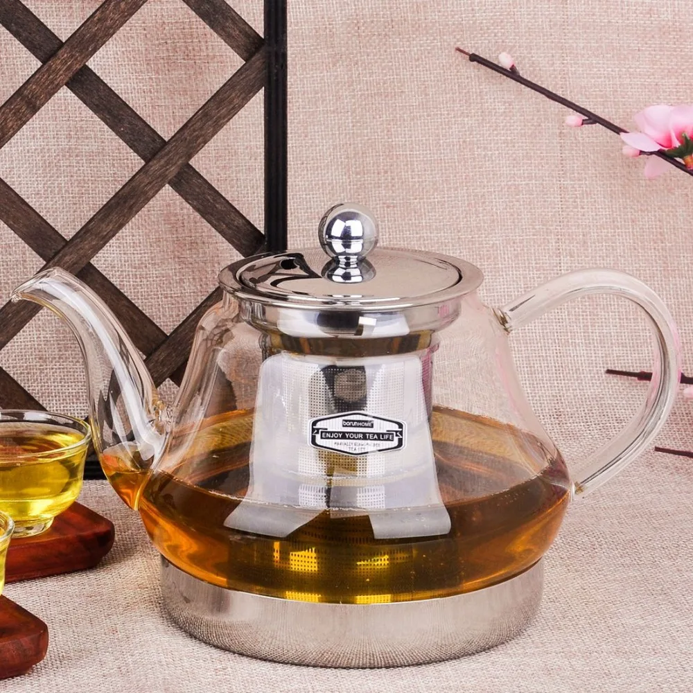 Multifunctional Heat Resistant Glass Teapot for Electromagnetic Furnace and Induction Cooker image 2