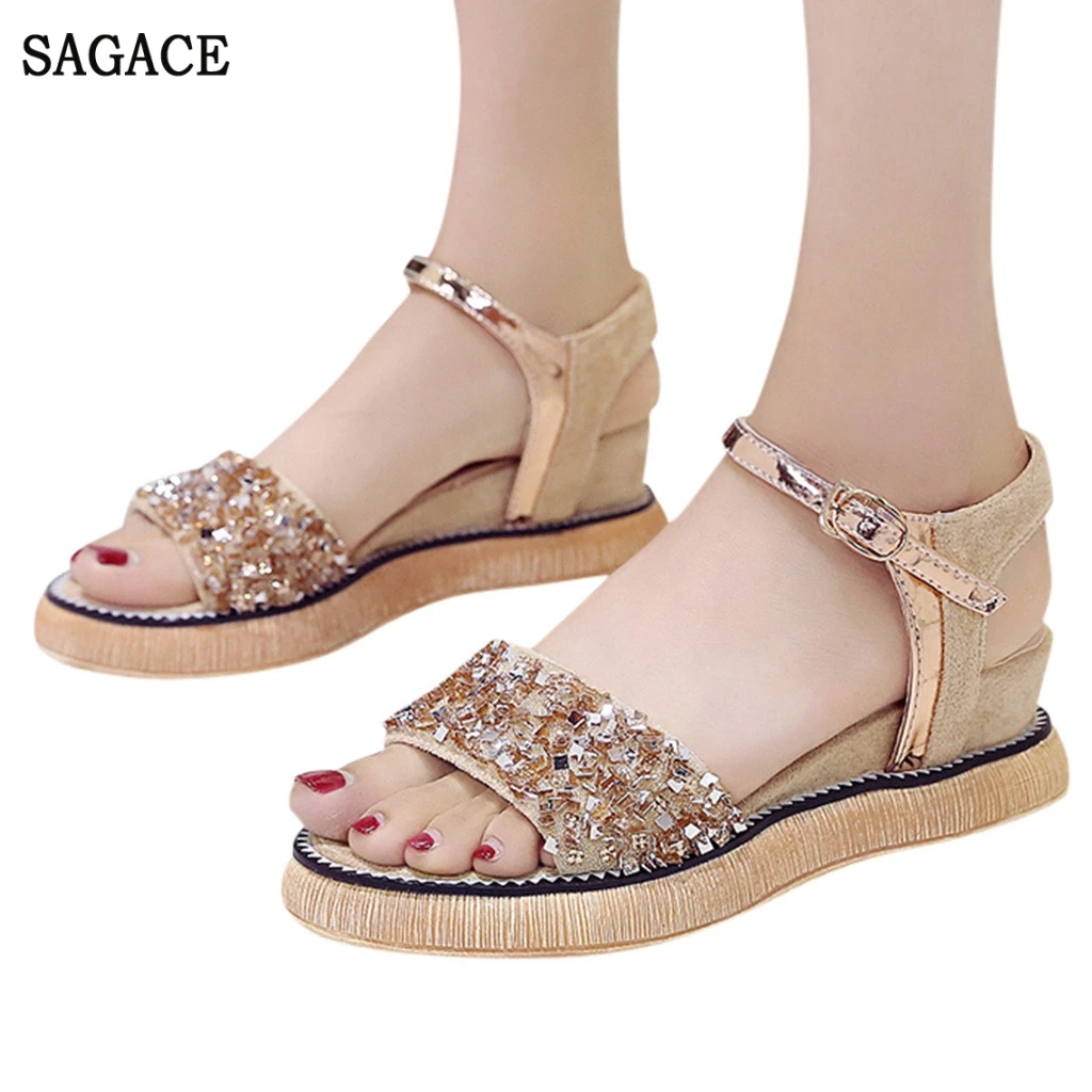 SAGACE босоножки повседневная обувь женские летние туфли на танкетке с толстой