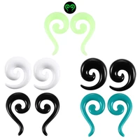 2pcslot acrylic spiral ear plugs and tunnels glow in the dark ear piercings lobe earlets tapers stretcher expander body jewelry