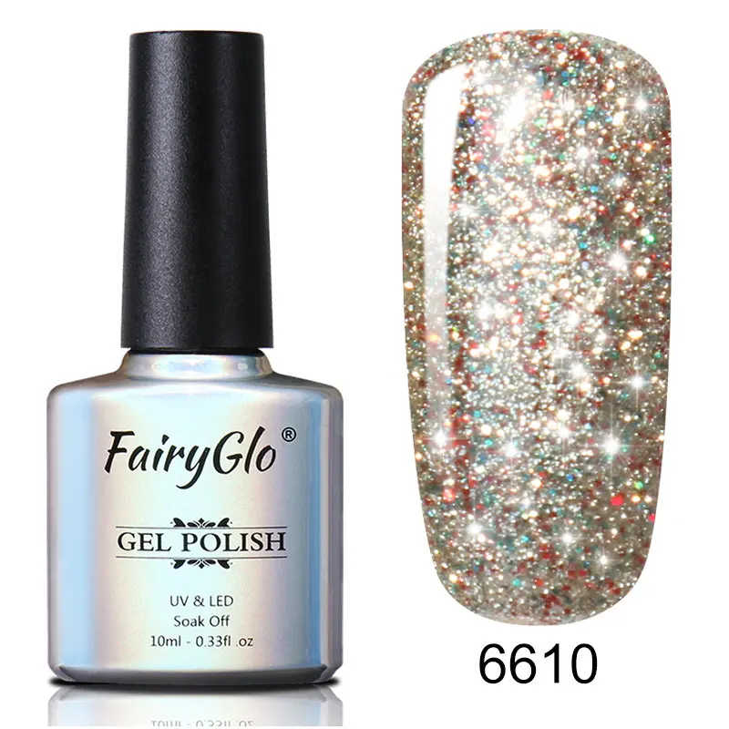 6610 Блестящий Гель-лак для ногтей FairyGlo, штамповка, лак для ногтей, 10 мл, звездная позолота, Vernis a Ongle, лак для ногтей Nagellak Lucky, Гель-лак - Цвет: 6610