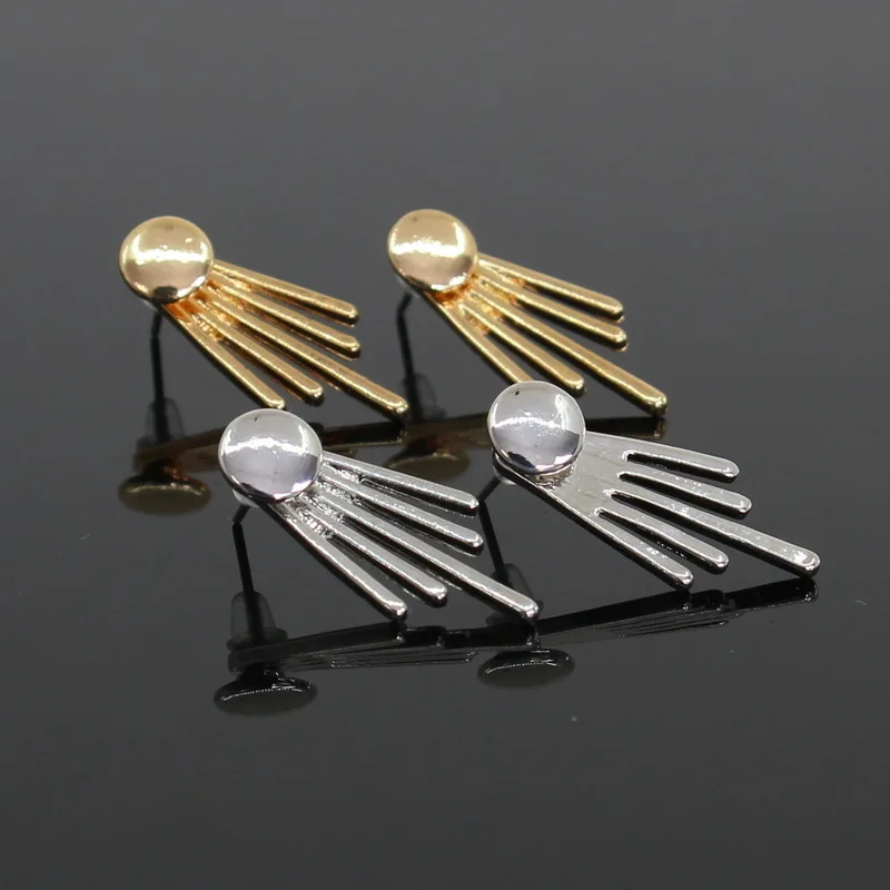 М мизм Новая мода корейский стиль Золотой Серебряный цвет серьги гвоздики для