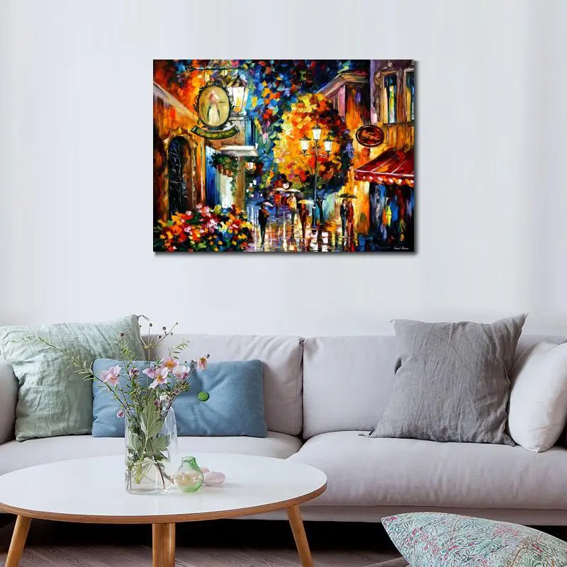 Beste Mooie Landschap Schilderijen Cafe In De Oude Stad Paletmes Art Op Canvas Muur Foto Voor Woonkamer