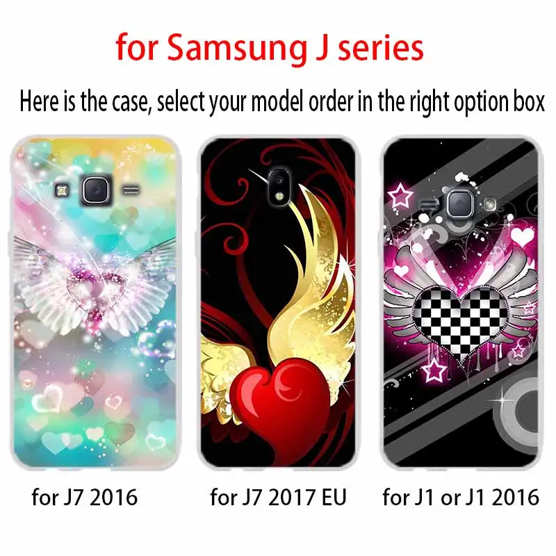 Чехол с крыльями сердец для Samsung Galaxy J6 J4 Plus J8 J3 J7 2018 J5 j7 2017 2016 j6 Prime|Бамперы| |