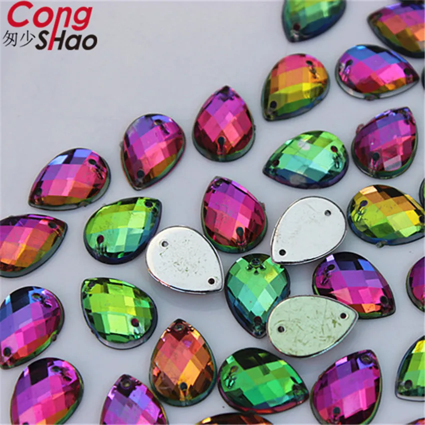 Камни и кристаллы цвета радуги Cong Shao 50/100 шт. акриловые стразы с плоским