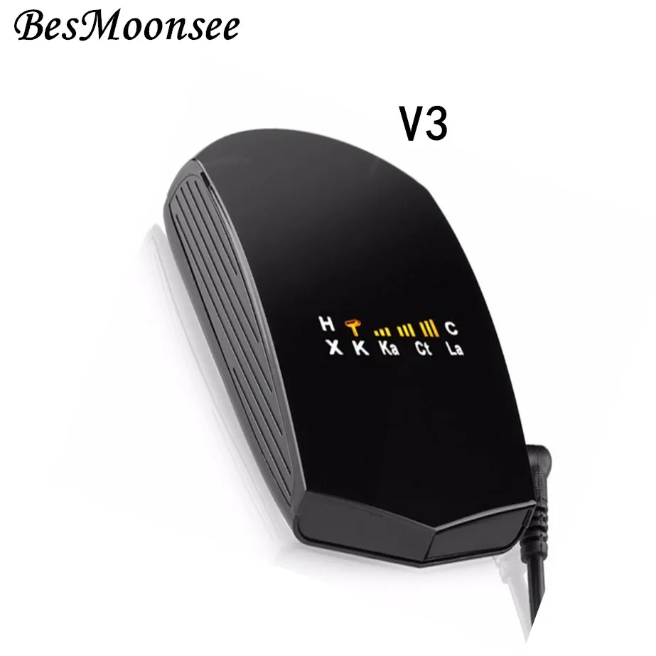 BesMoonsee V3 16 полос светодиодный дисплей Авто 360 градусов Автомобильный радар детектор лазерный Анти радар детектор скорости Русский Английский