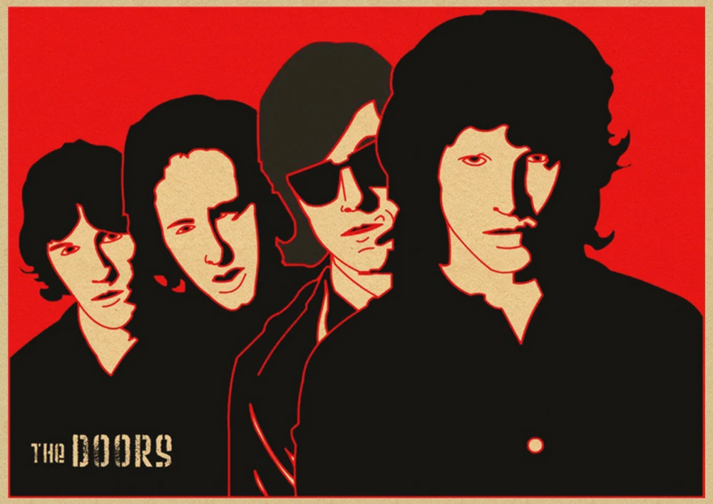 Винтаж Ретро Рок-Группа Музыка двери Jim Morrison матовая крафт-бумага плакат стены стикеры домашний декор