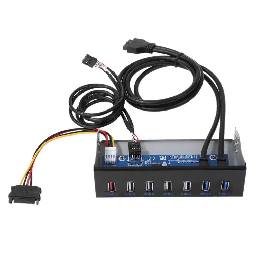 5 25 &quotCD ROM Drive Bay Передняя панель 7 портов s Hub 4 Port USB 2 0 3 1 Быстрая зарядка для