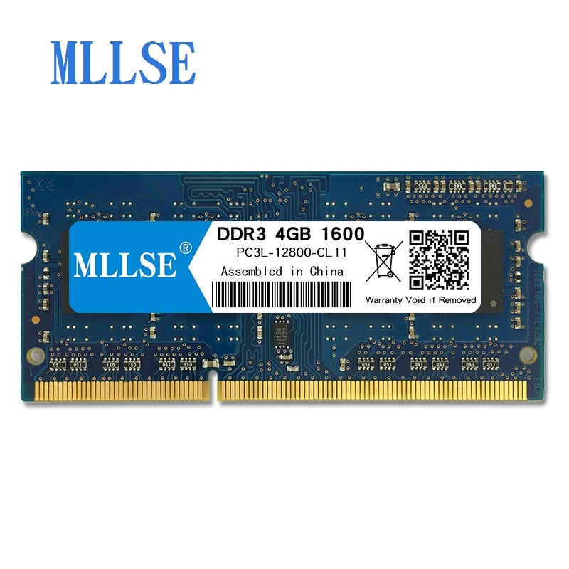 Mllse ноутбук Sodimm ram DDR3L 4 Гб 1600 МГц 1,35 в память для ноутбука PC3L-12800S 204pin без ECC ноутбук ram memoria