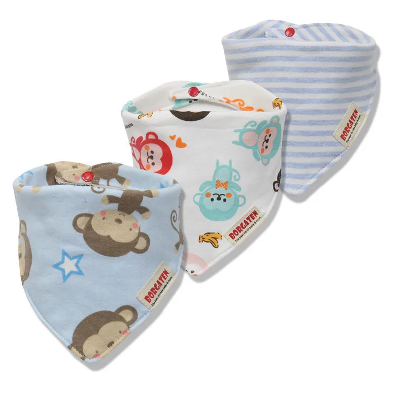 3 шт./лот, детские нагрудники, бандана, хлопок, высокое качество, Babadores Para Bebe, слюнявчик для младенцев, полотенце для мальчиков и девочек