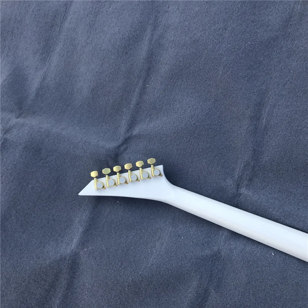 Электрическая гитара Kaiyun изготовленная на заказ Jackson white double rock. Черная