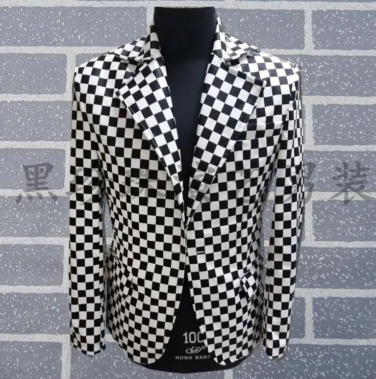 

2020 men suits designs masculino homme terno stage costumes for singers men plaid blazer dance clothes jacket style dress korean