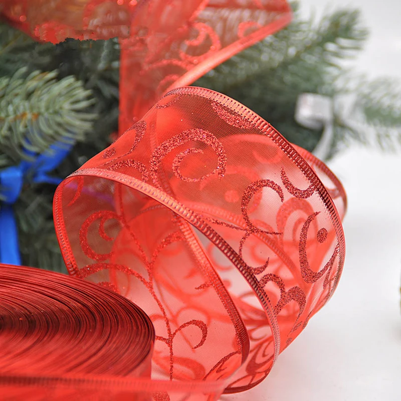 1 шт. блестящая Рождественская лента в горошек X max украшения для дерева длиной 200
