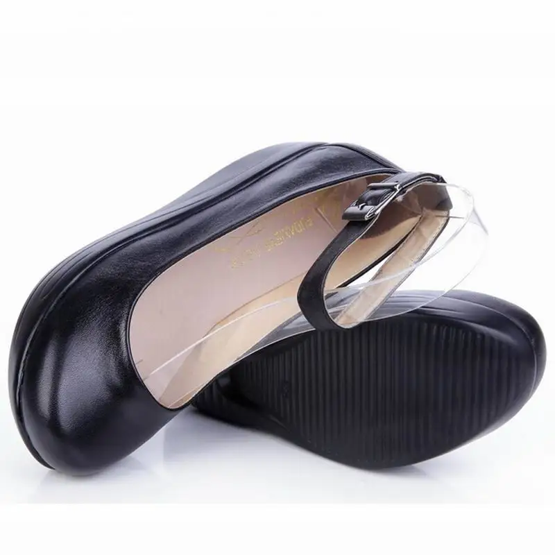 Новинка женские туфли из натуральной кожи на платформе черные повседневные