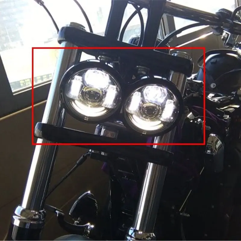 Двойная фара для Harley Dyna Fat Bob FXDF модель Moto проектор светодиодный Светодиодный фонарь для мотоцикла Harley