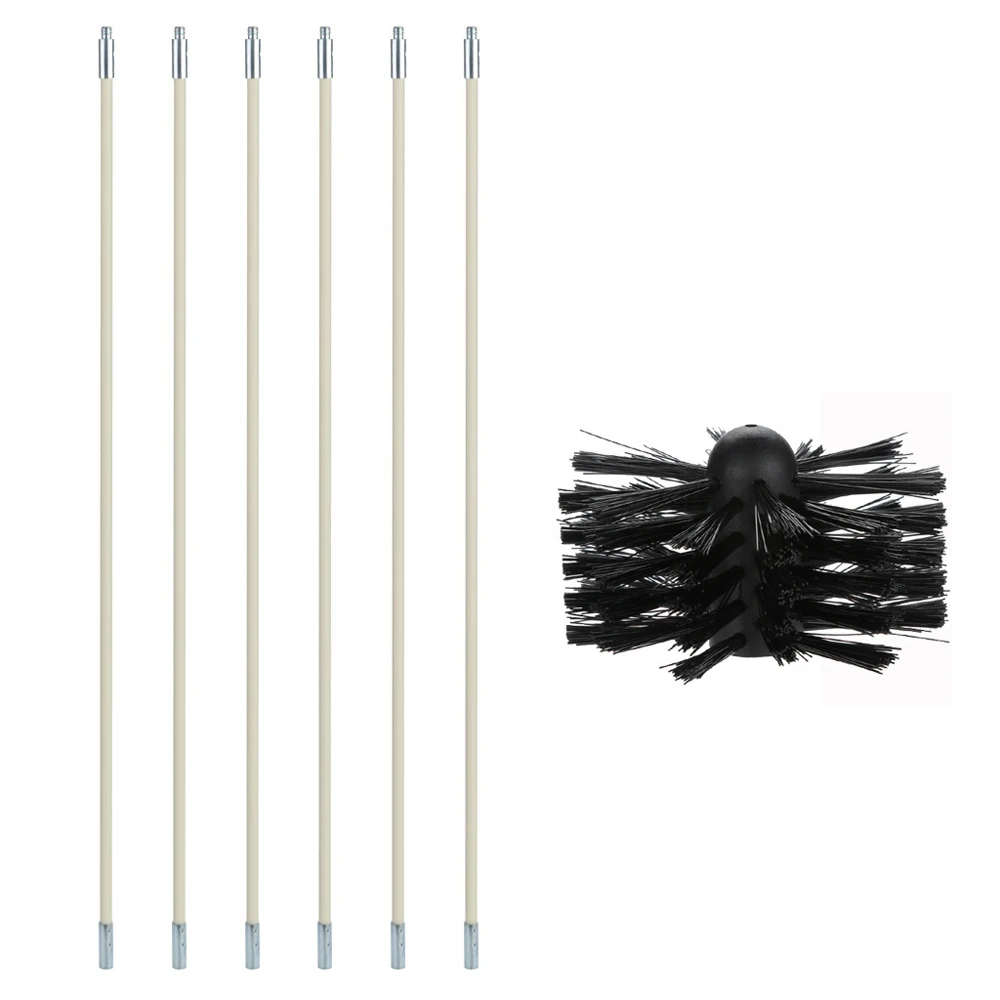 

Cleaning Brush Kit Chimney Boiler Nylon Brush Dryer Duct Cleaning Tool Kit for Household and Industrial Professional Cleaner