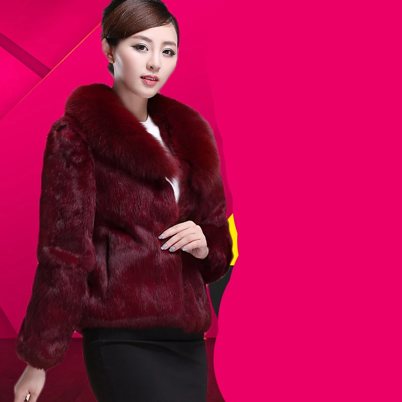 Женское пальто с натуральным мехом лисы короткая Дизайнерская куртка подкладкой