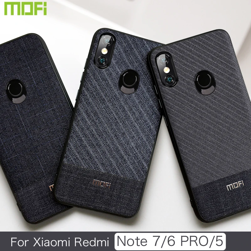 Чехол для Xiaomi Redmi Note 7 чехол Mofi задняя крышка 6 Pro тканевая ткань 5 6Pro 7|Бамперы| |