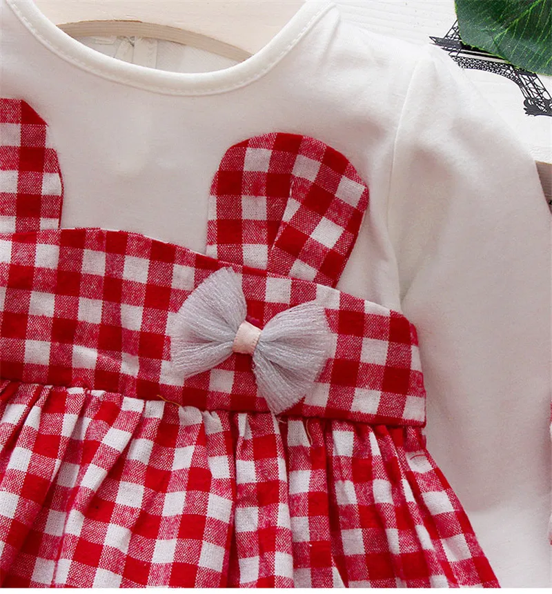 2020 Spring Long Sleeve Baby Dress For Girl Christening Birthday Newborn Dresses Casual Plaid Infant Kids Vestidos | Детская одежда и