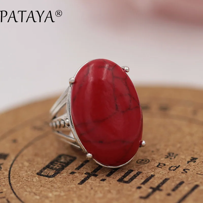 PATAYA, Новое поступление, древнее серебро, протертая Черная задняя часть, полый ювелирный набор, прекрасный натуральный камень тигра, большие серьги, набор колец, свадебный набор