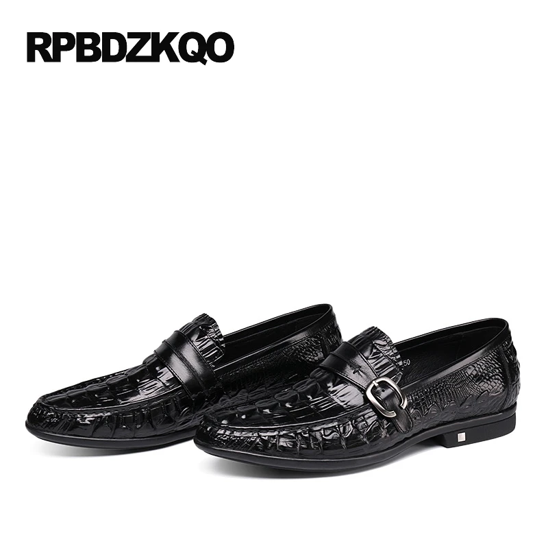 лоферы Настоящая кожа слипоны весна вождение черный аллигатор люди Повседневная